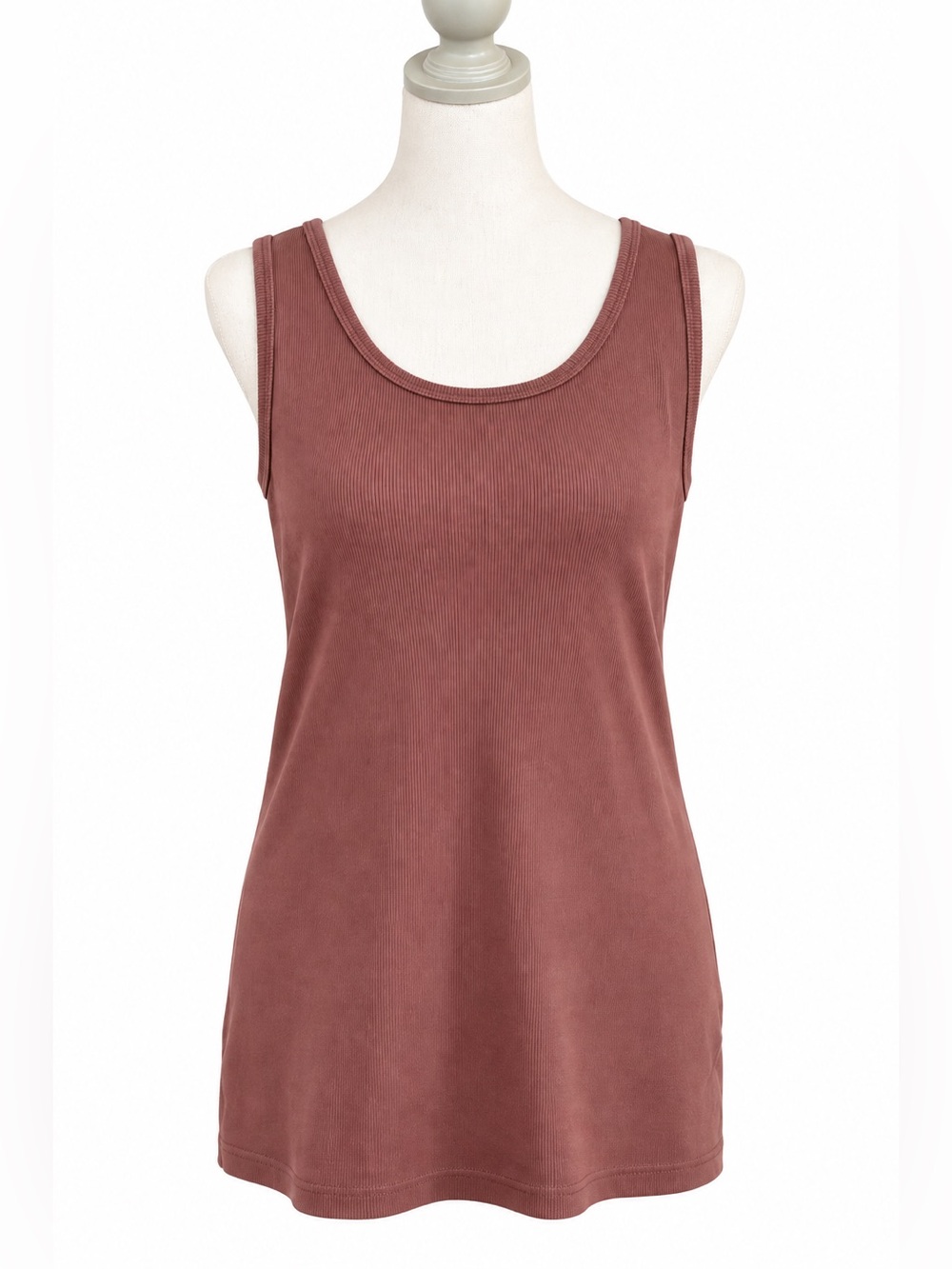 Duluth No-Yank Tank Top M Fig Ribbed Cotton Stretch